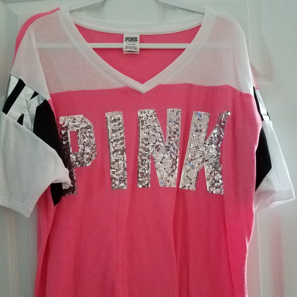 PINK Bling short sleeve tunic shirt